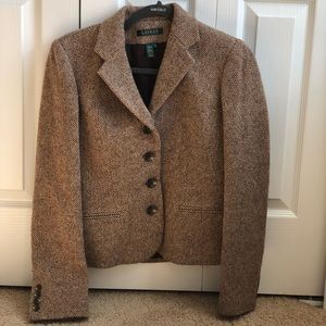 Ralph Lauren 90% wool brown blazer size 4 (S)